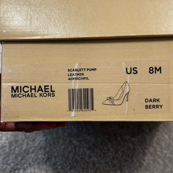 Michael Kors Burgundy Heels with Gold Chain - Picture 4 of 5